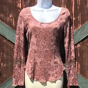 Free People Long Sleeve Mauve Shirt